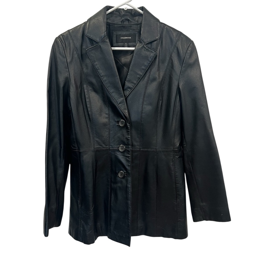 💥SALE! Colebrook Classics Women's Black Leather Jacket size M